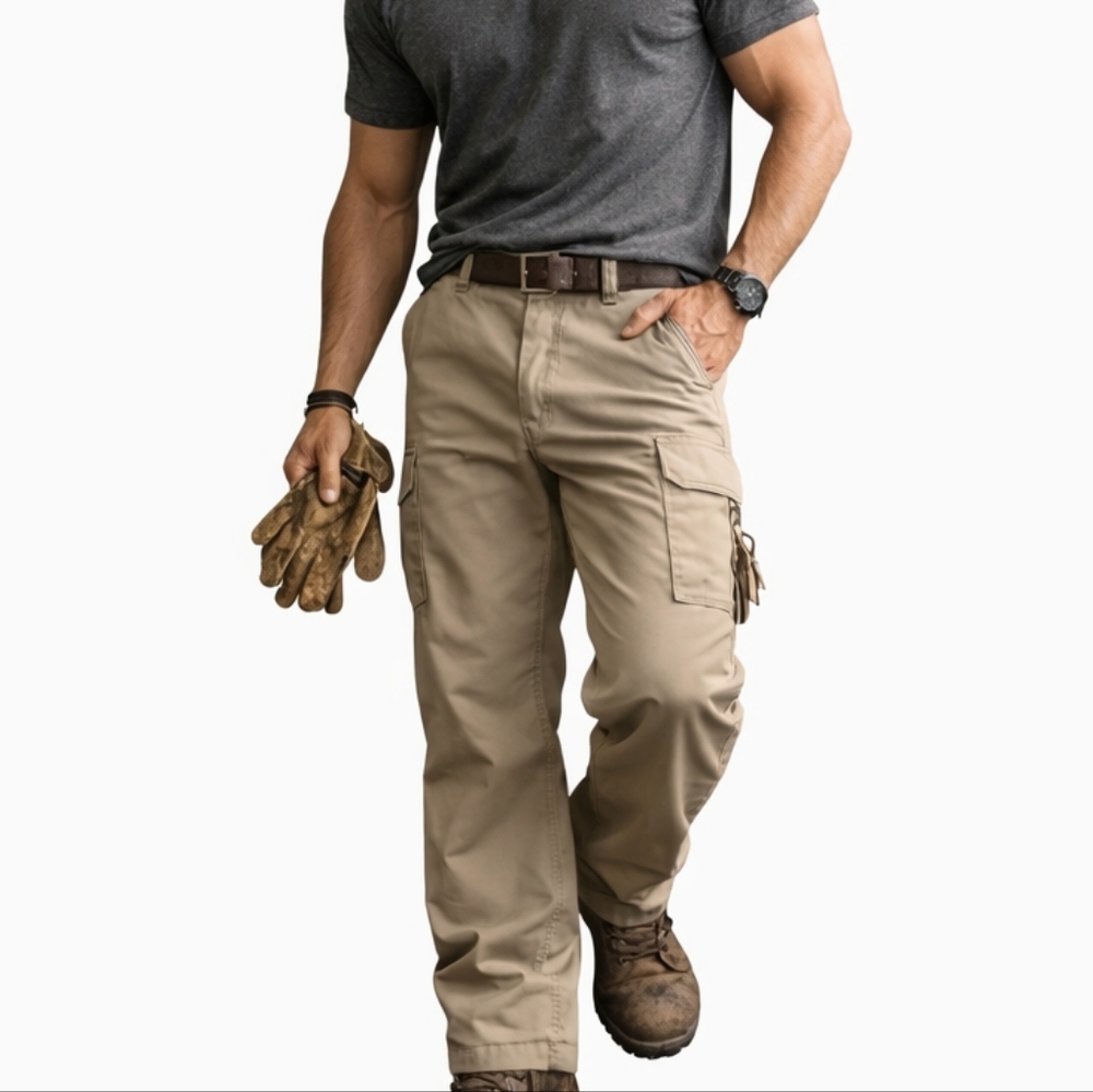 Dickies Pants Mens 42×30 Utility Cargo Khaki Workwear Carpenter Rugged Outdoors